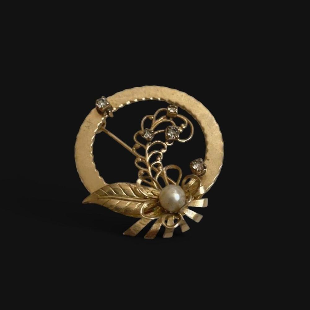 Estate vintage gold tone floral